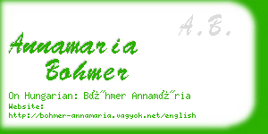 annamaria bohmer business card